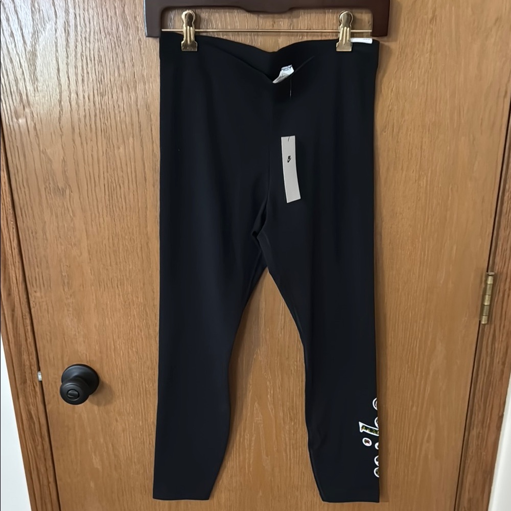 Nike Black Leggings with Logo Detail